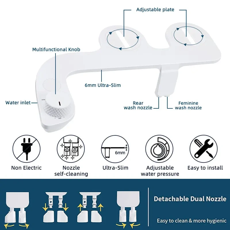 Cheap Nozzle Self-Cleaning Bidet Toilet Non Electric Bidet Sprayer OEM/ODM Mechanical Bidet Toilet Attachment For Bathroom,Cheap Nozzle Self-Cleaning Bidet Toilet Non Electric Bidet Sprayer OEM/ODM Mechanical Bidet Toilet Attachment,Purithm