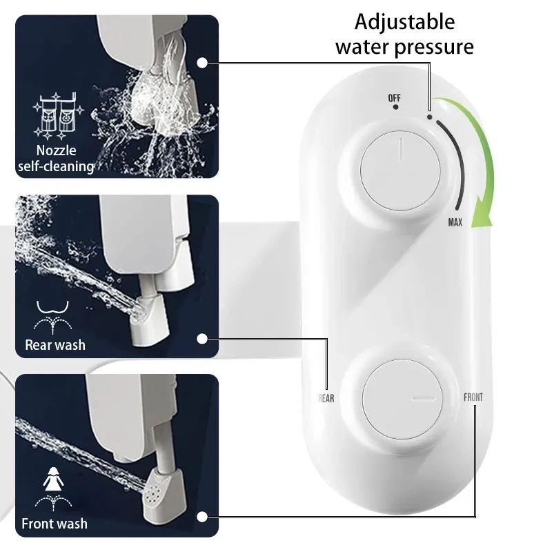 Hot Selling Personal Bidet Bathroom Dual Nozzle Bide Shattaf OEM/ODM Luxury Adjustable Bidet Attachment for Toilet Non Electricity,Hot Selling Personal Bidet Bathroom Dual Nozzle Bide Shattaf OEM/ODM Luxury Bidet Attachment for Toilet,Purithm