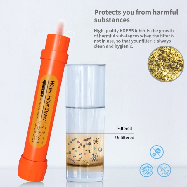 UF Membrane KDF Mini Camping Water Filter Hiking  Travel Personal Portable Life Outdoor Water Filter Straw,UF Membrane KDF Travel Personal Portable Outdoor Water Filter Straw,Purithm