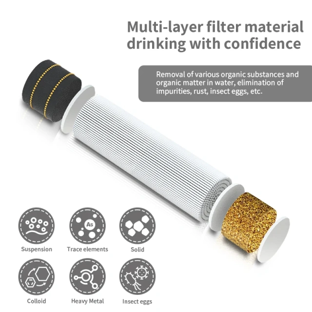 UF Membrane KDF Mini Camping Water Filter Hiking  Travel Personal Portable Life Outdoor Water Filter Straw,UF Membrane KDF Travel Personal Portable Outdoor Water Filter Straw,Purithm
