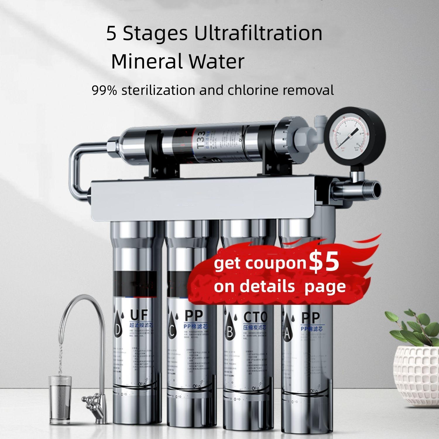 New Arrival Popular 90 Liters Home Under Sink Drinkable Water Filter Purification System Direct drinking water purifier for home,Eiree New Arrival Popular 90 Liters Home Under Sink Drinkable Water Filter Purifier System,Purithm