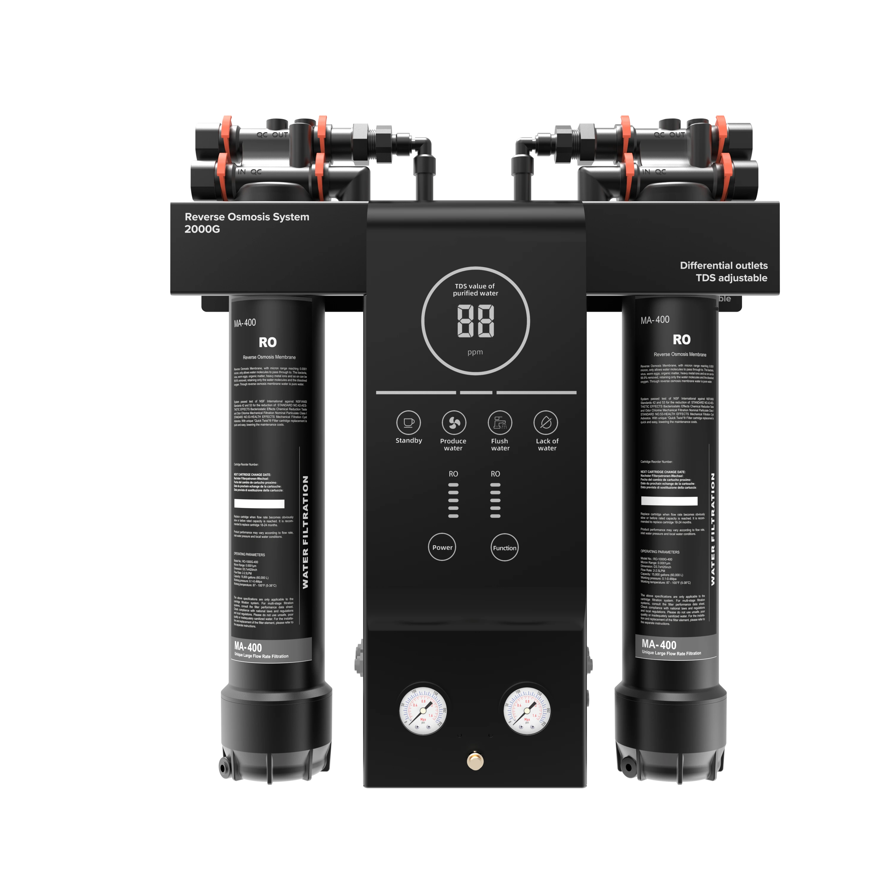 RO2000G Water Filtration System Reverse Osmosis DI Water Deionized Spotless Water for Car Wash Window Cleaning,RO2000G Water Filtration System Reverse Osmosis DI Water Deionized Spotless Water for Car Wash Window Cleaning,Purithm