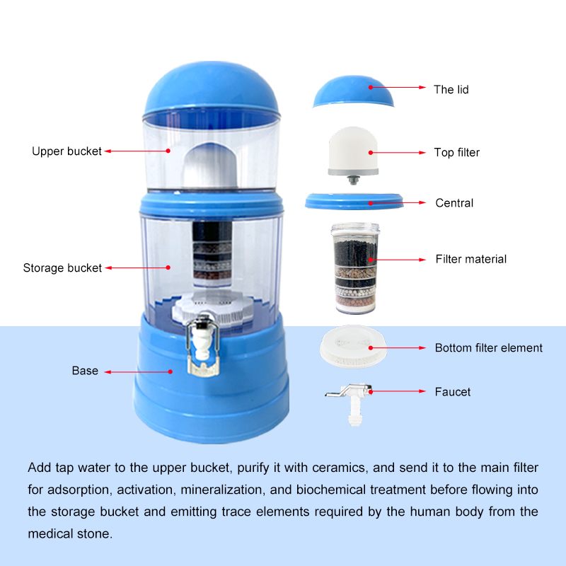 14L Water Dispenser Mineral Purifier Drinking Water Pot Ceramic 6 Layer Filter Mineral Water Purifier,Soudron 14L Water Dispenser Mineral Purifier Drinking Water Pot Ceramic 6 Layer Filter Mineral Water Purifier,Purithm