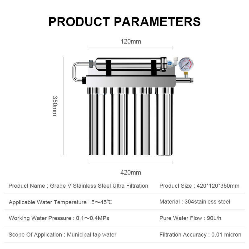 Factory Direct Sales Wholesale Tap Water Filter Purifier 5-grade Stainless Steel UF Water Filter system Under Sink for Household Use,Factory Direct Sales Wholesale Tap Water Filter Purifier 5-grade Stainless Steel UF Water Filter Under Sink for Household Use,Purithm