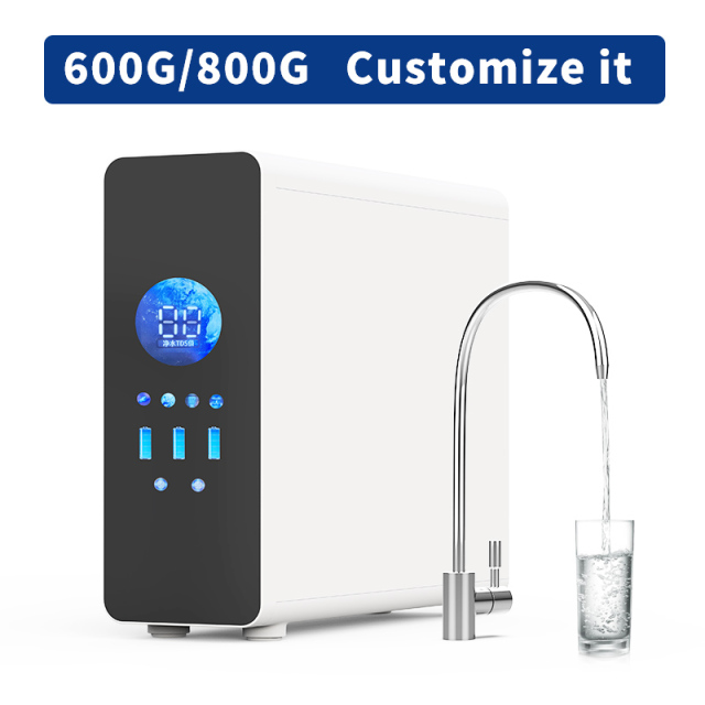 Customizable 600G/800G High-Flow Dual-Output Water Purifier Home Under-Sink Reverse Osmosis Drinking Water System Tap Water Filtration RO Purifier,5 Stage Under-Sink RO Purifier 600G Electric Water Filter Household Reverse Osmosis System for Kitchen Tankless Electric,Purithm