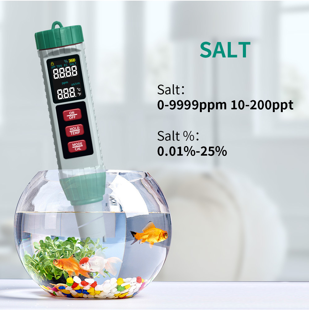 2025 Newest pH Meter 5 in 1 Multiparameter Tester Water Quality pH Meter TDS Tester pH EC Salinity TEMP Meter for Swimming Pools,2025 Newest pH Meter 5 in 1 Multiparameter Tester Water Quality pH Meter TDS pH EC Salinity TEMP Meter for Swimming Pools,Purithm