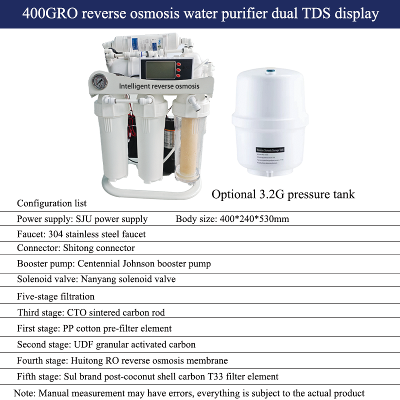 400G RO Reverse Osmosis Water Purifier RO Water System RO Water Filtration Purifier Machine with TDS Display Screen,Reverse Osmosis Water Purifier Filtration System for Household,Purithm