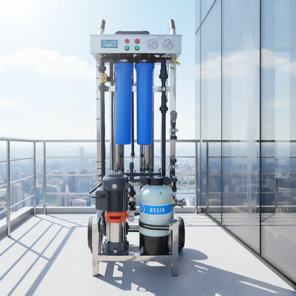 Integrated Mobile RO DI Pure Water System All-in-one Portable Reverse Osmosis Machine for Various Cleaning Tasks,Reverse Osmosis DI Pure Water System Portable RO Filtration Machine,Purithm