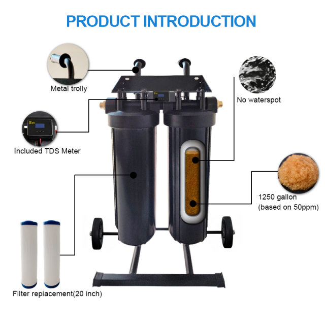 Pure Water Window Cleaning System Portable DI Resin Water Filter for Window Cleaning Services Reusable Resin Water Filter Fiberglass Carbon Tank,Pure Water Window Cleaning System Machine RO Pure Water Filter System,Purithm