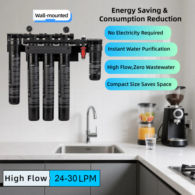 Ice Machine Coffee Machine Filter Water Purifier 5 Levels Commercial High Flow Activated Carbon 24-30LPM Anti-scaling water Purifier,Commercial Activated Carbon Water Filter system for coffee ice machine,Purithm