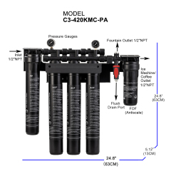 Ice Machine Coffee Machine Filter Water Purifier 5 Levels Commercial High Flow Activated Carbon 24-30LPM Anti-scaling water Purifier,Commercial Activated Carbon Water Filter system for coffee ice machine,Purithm