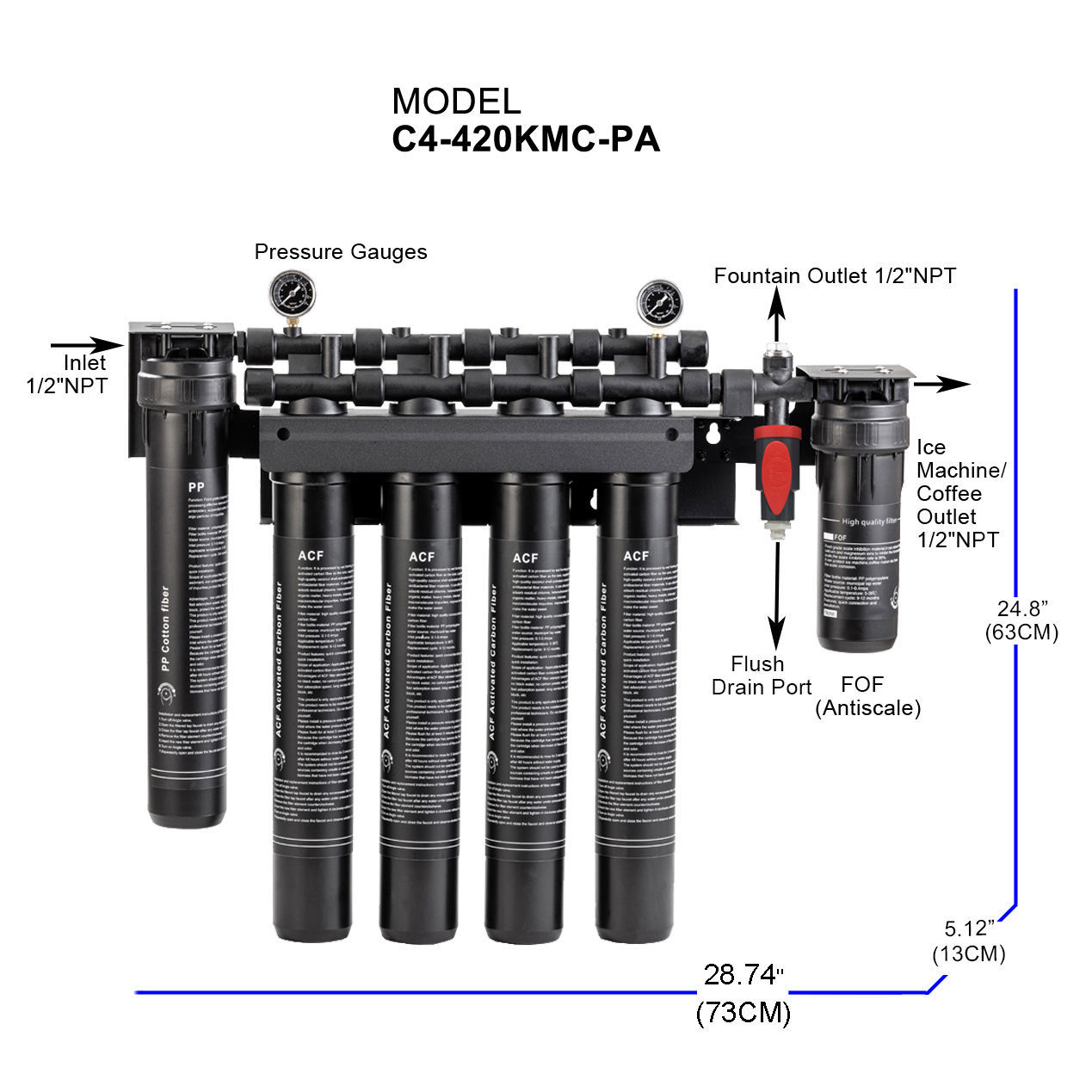 Commercial High-capacity Ice Machine and Coffee Machine Scale-preventing Activated Carbon Water Filtration System for Hotel Use,Commercial High-capacity Ice Machine and Coffee Machine Scale-preventing Activated Carbon Water Filtration System for Hotel Use,Purithm