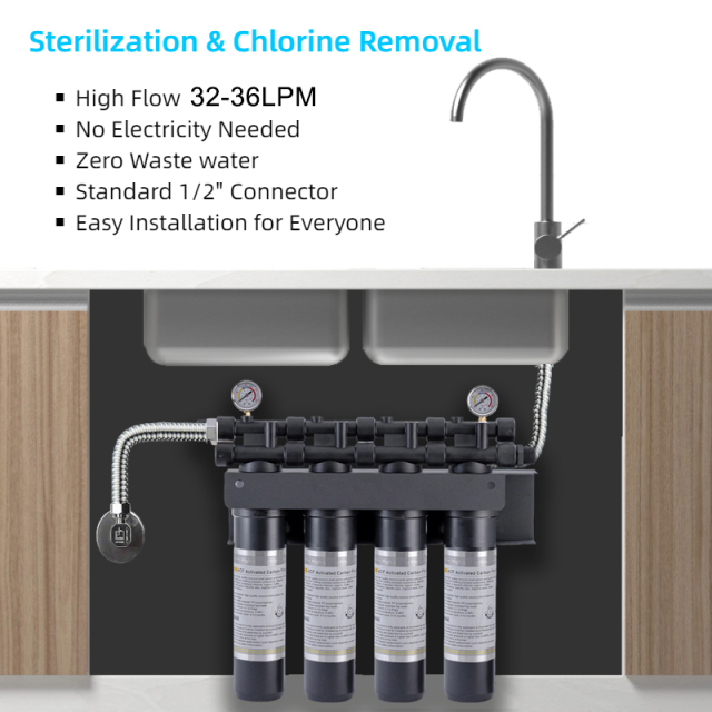 High-Flow Water Filter System Quick Change Commercial water purification system for Coffee & Ice Machine Household Hotel Kitchen,High-Flow Quick Change Water Filter System for Household Commercial,Purithm