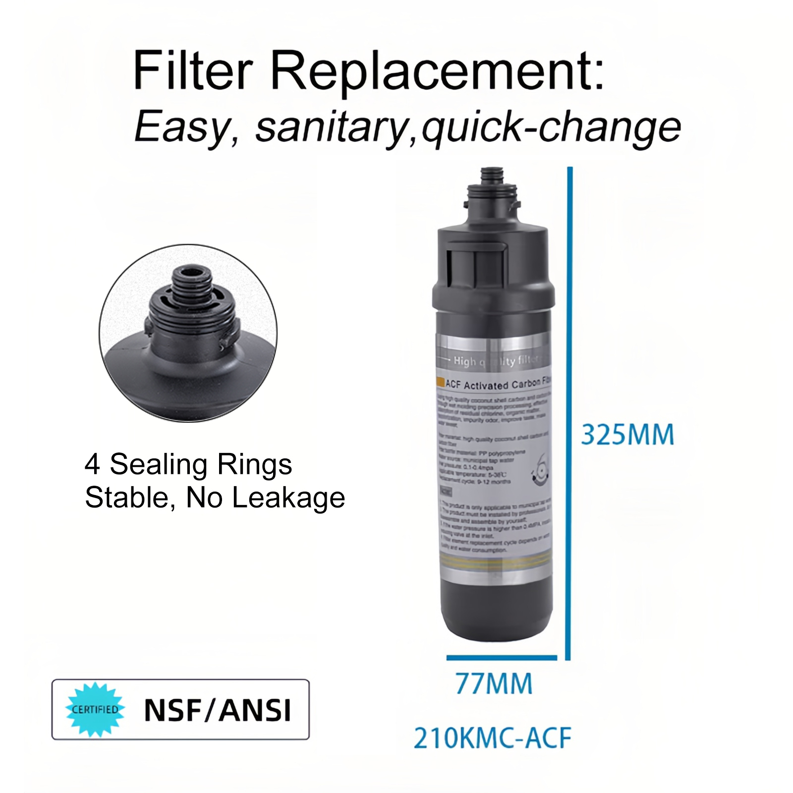 High-Flow Water Filter System Quick Change Commercial water purification system for Coffee & Ice Machine Household Hotel Kitchen,High-Flow Quick Change Water Filter System for Household Commercial,Purithm