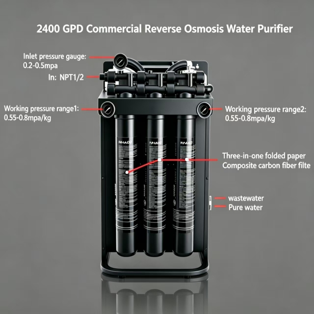 Commercial RO 2000GPD 5LPM Reverse Osmosis Purification System Automatic Backwash Self-Cleaning Water Filter,Commercial RO 2000GPD 5LPM Reverse Osmosis Purification System,Purithm