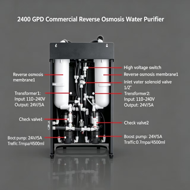 Commercial RO 2000GPD 5LPM Reverse Osmosis Purification System Automatic Backwash Self-Cleaning Water Filter,Commercial RO 2000GPD 5LPM Reverse Osmosis Purification System,Purithm