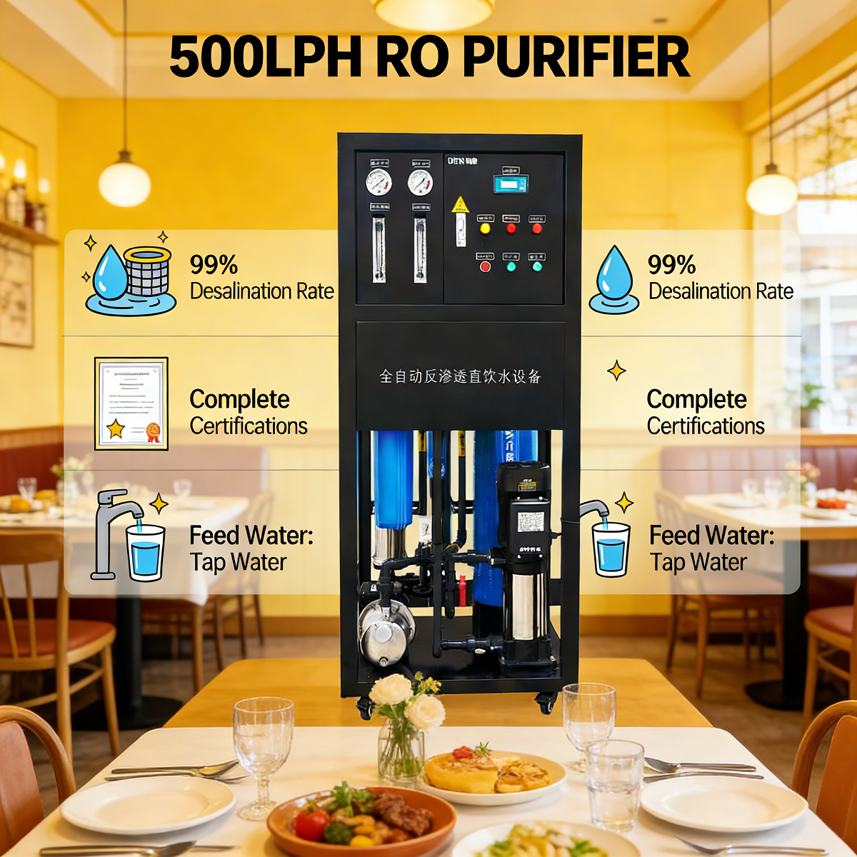 500 L/H RO Reverse Osmosis Water Filtration System Purification Equipment for Industrial Water Treatment System,Reverse Osmosis Water Filtration System Purification Equipment,Purithm