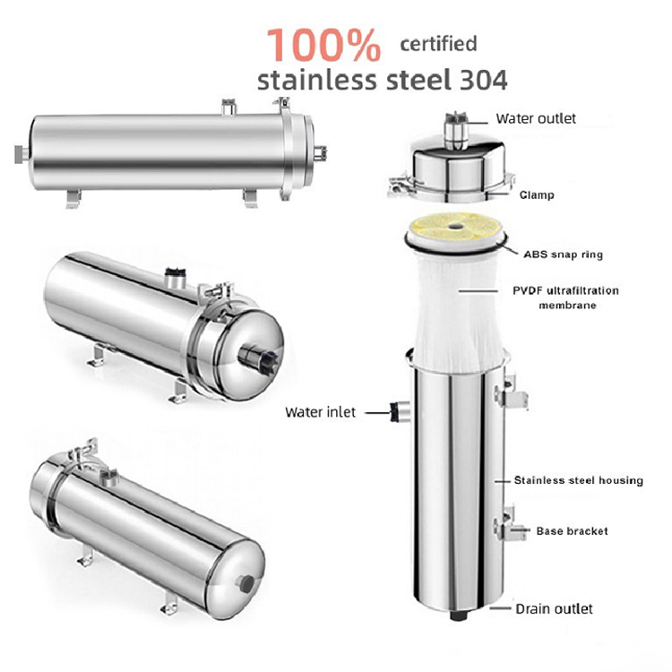1000-20000L/H Washable PVDF Ultrafiltration Whole House Filter 0.01 Micron Stainless Steel UF Water Purifier,Washable PVDF Ultrafiltration Whole House Filter Water Purifier,Purithm