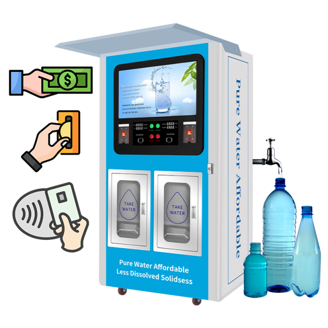 Smart Commercial Outdoor Auto Vending Machine Direct Drinking Water Filter system Reverse Osmosis Treatment RO water Vendor Machine IC Card Payment,Commercial ro water filter system water vending machine,Purithm