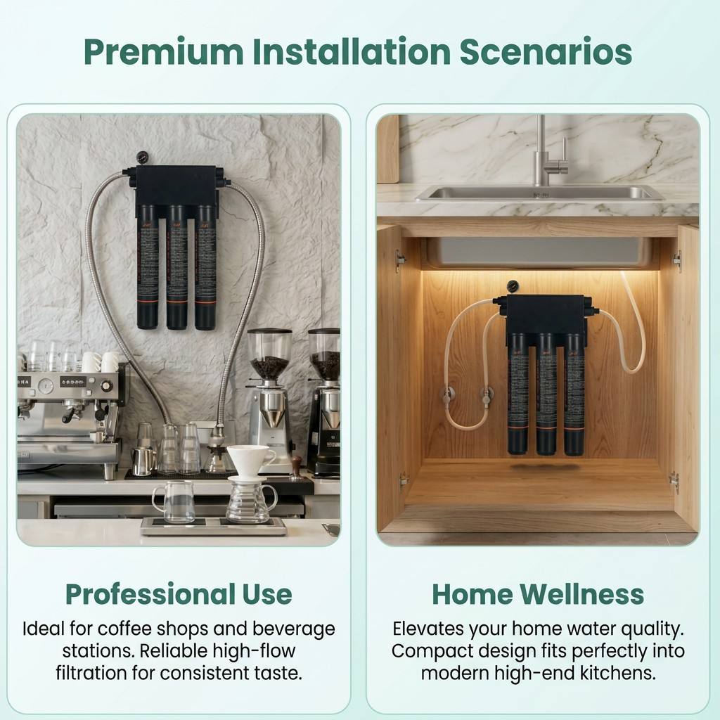 OEM ODM Custom 30LPM Wall-Mounted Large flow Water Purifier 0.5 Micron Filtration for Restaurants Outdoor RV Home,OEM ODM Custom 30L Water-Free Wall-Mounted Front Water Purifier 0.5 Micron Filtration for Restaurants Outdoor RV Home,Purithm