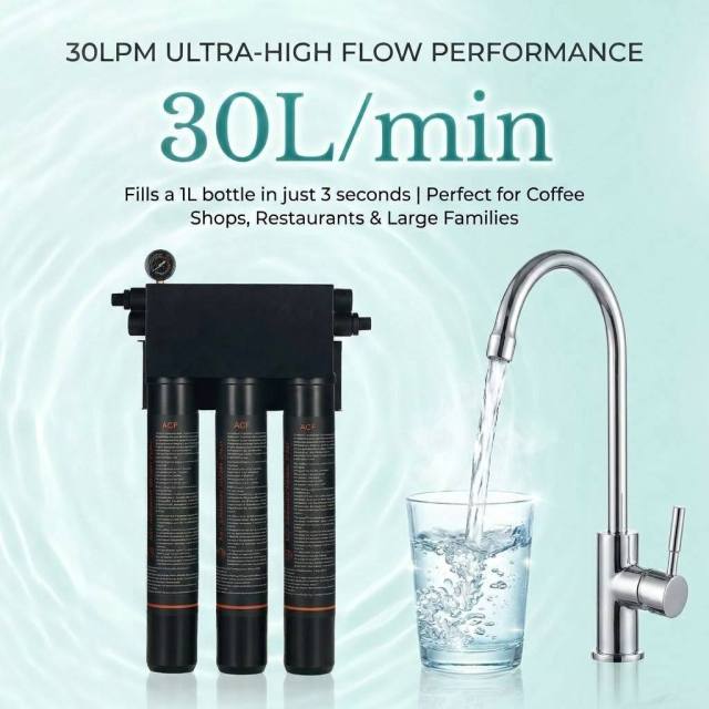OEM ODM Custom 30LPM Wall-Mounted Large flow Water Purifier 0.5 Micron Filtration for Restaurants Outdoor RV Home,OEM ODM Custom 30L Water-Free Wall-Mounted Front Water Purifier 0.5 Micron Filtration for Restaurants Outdoor RV Home,Purithm