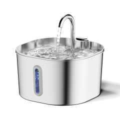 Factory Cat Water Fountain Stainless Steel 74oz/2.2L Water Fountains for Cats Indoor Ultra-Quiet Pet Water Fountain Easy Clean,Stainless Steel Smart Pet Water Fountain Automatic Water Dispenser,Purithm