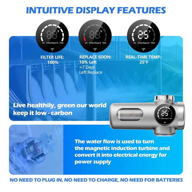 Hot Selling Universal Fit Kitchen Faucet Water Filter Remove Chlorine Tap Water Purifier with Filter Life Display,Faucet Water Filter Tap Water Purifier for Home Ultra Filtration,Purithm
