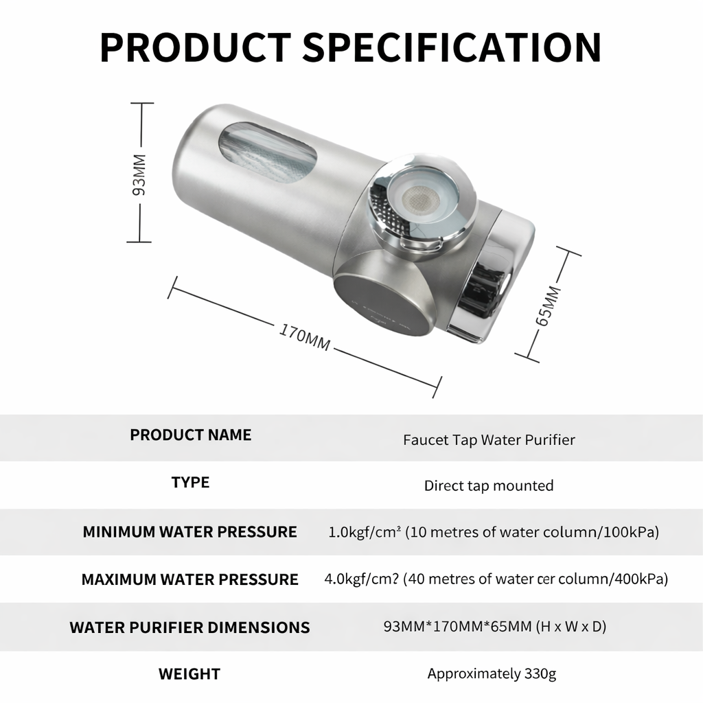 Hot Selling Universal Fit Kitchen Faucet Water Filter Remove Chlorine Tap Water Purifier with Filter Life Display,Faucet Water Filter Tap Water Purifier for Home Ultra Filtration,Purithm