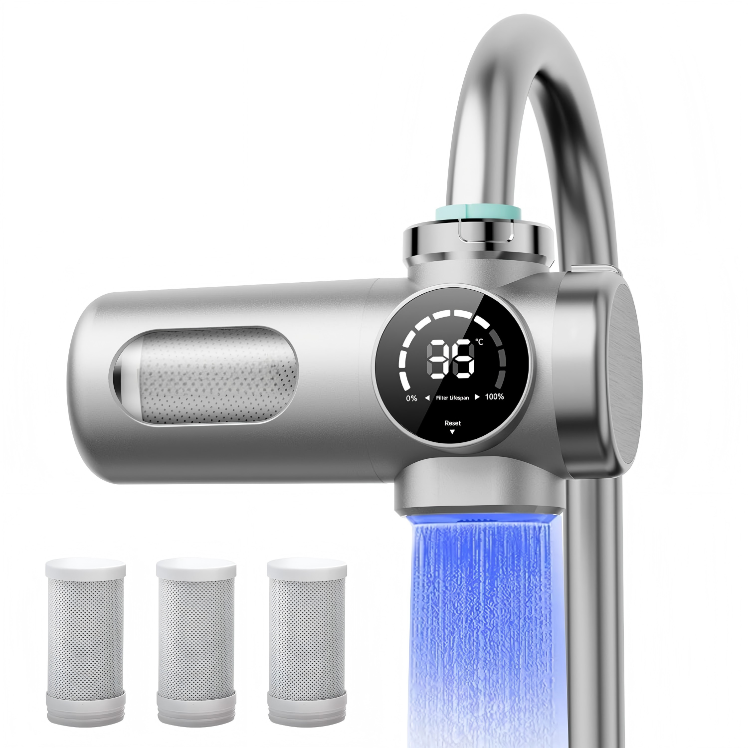 Hot Selling Universal Fit Kitchen Faucet Water Filter Remove Chlorine Tap Water Purifier with Filter Life Display,Faucet Water Filter Tap Water Purifier for Home Ultra Filtration,Purithm