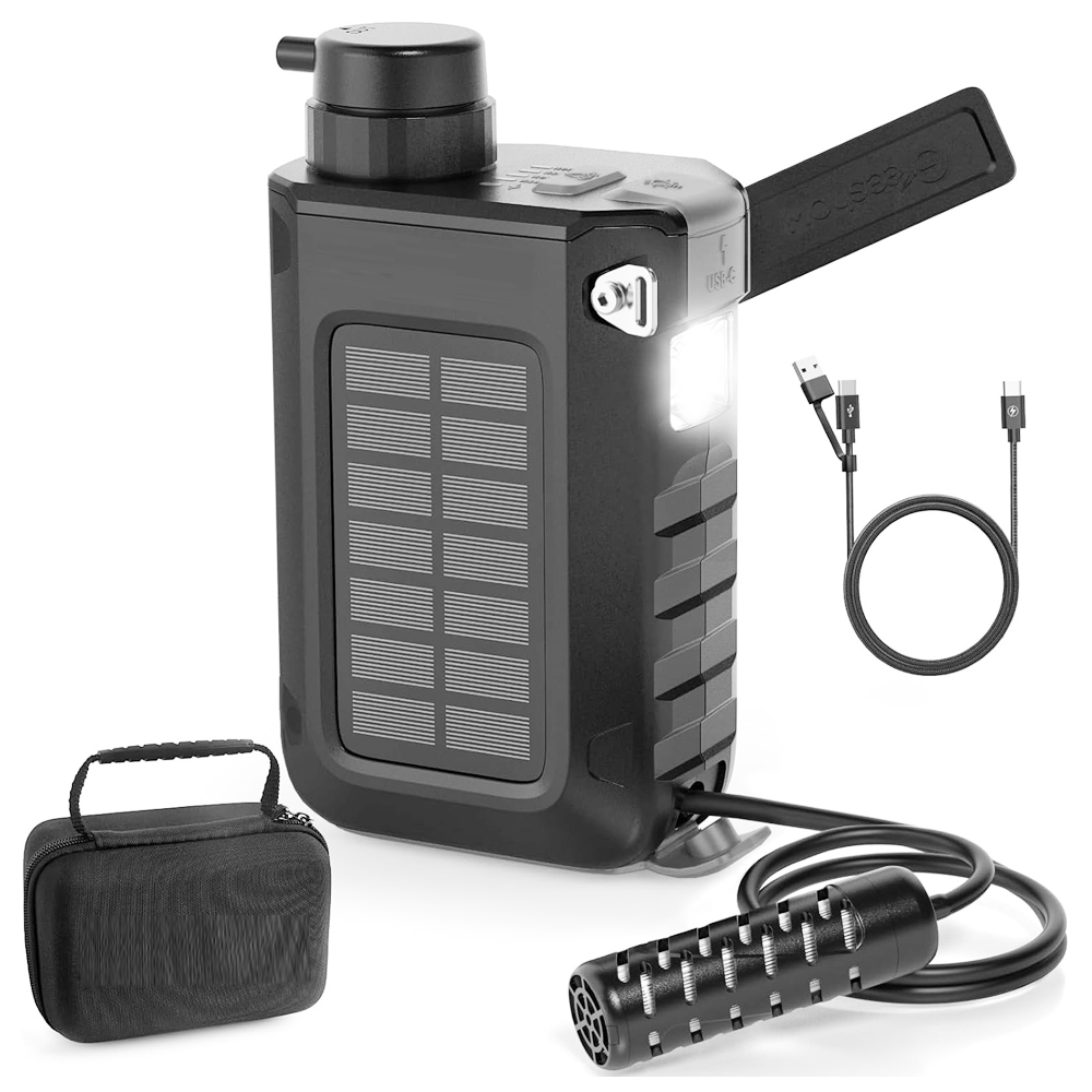 Portable Solar Electric Water Purifier System for RV Outdoor Emergency Survival Camping Hiking Travel Kit,Portable Solar Electric Water Purifier System,Purithm