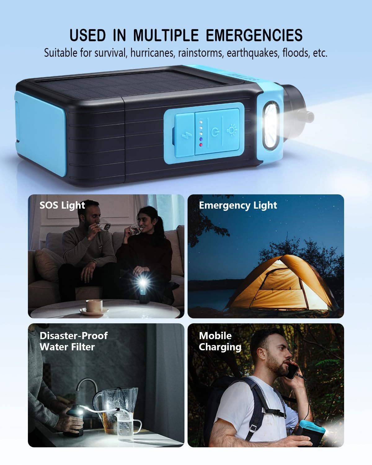 Portable Eco-Friendly Electric Water Filter Straw 0.01 Microns Reverse Osmosis Water Filter Solar Charger SOS for Drinking Water,Portable Eco-Friendly Electric Water Filter Straw 0.01 Microns Reverse Osmosis Water Filter Solar Charger SOS for Drinking Water,Purithm