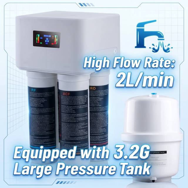 100GPD Mini Compact Reverse Osmosis Purifier System Quick Connect Under Sink RO Water Filter for Home RV Outdoor ODM OEM,100GPD Mini Compact Reverse Osmosis System,Purithm