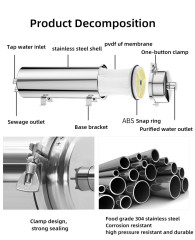 Large Flow 1000-20000 L/H Whole House Water Treatment System Pvdf Washable Uf Membrane 304 Stainless Steel Water Filter System,Large Flow 1000-20000 L/H Whole House Water Treatment System Pvdf Washable Uf Membrane 304 Stainless Steel Water Filter System,Purithm