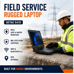 Getac S410 Rugged Laptop | Semi-Rugged Industrial Laptop for Field Service & Manufacturing