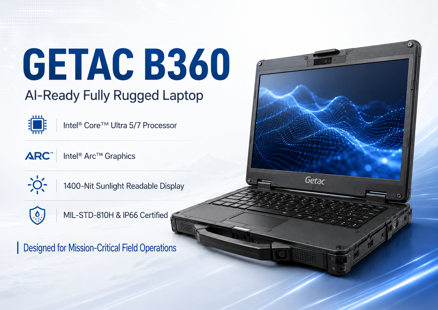 Getac B360 Fully Rugged Laptop | 13.3" Industrial Notebook
