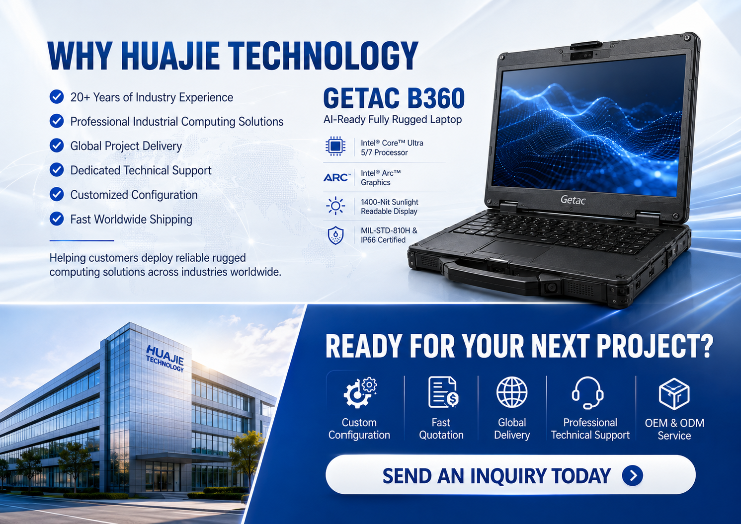 Getac B360 Fully Rugged Laptop | 13.3" Industrial Notebook