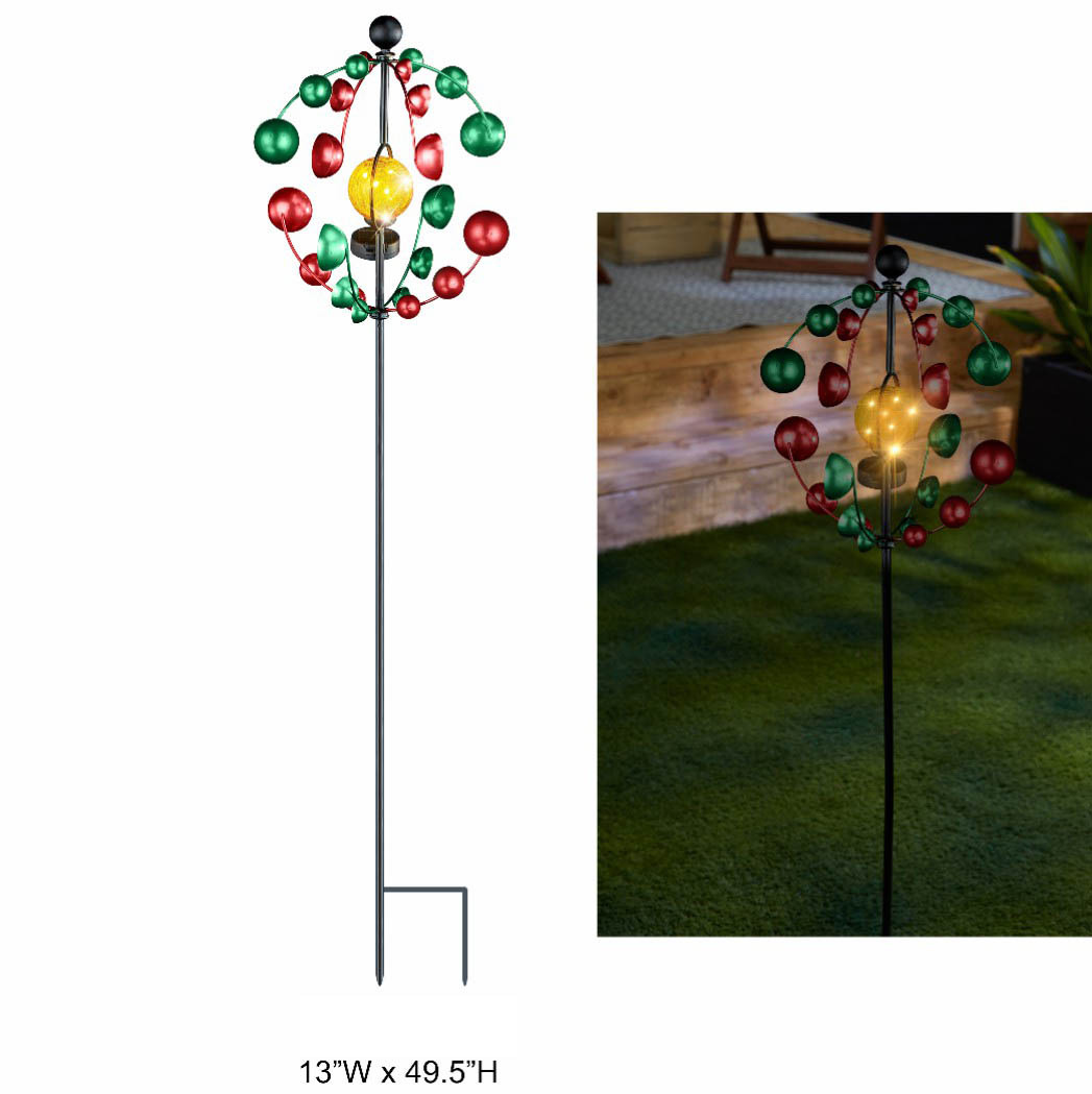 Solar Powered Multi-color Outdoor Metal Spinner