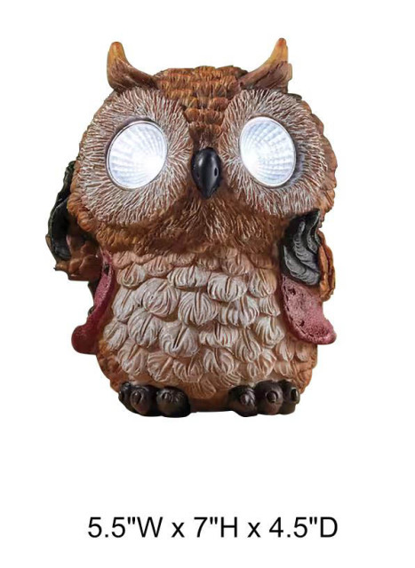 Owl-shaped Outdoor Solar Statuary