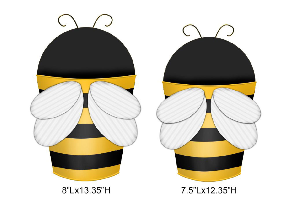 Bee Shaped Wall Mounted Planter - Outdoor Decorative Metal Bee Wall Planter