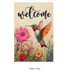 Hummingbird Floral Flag