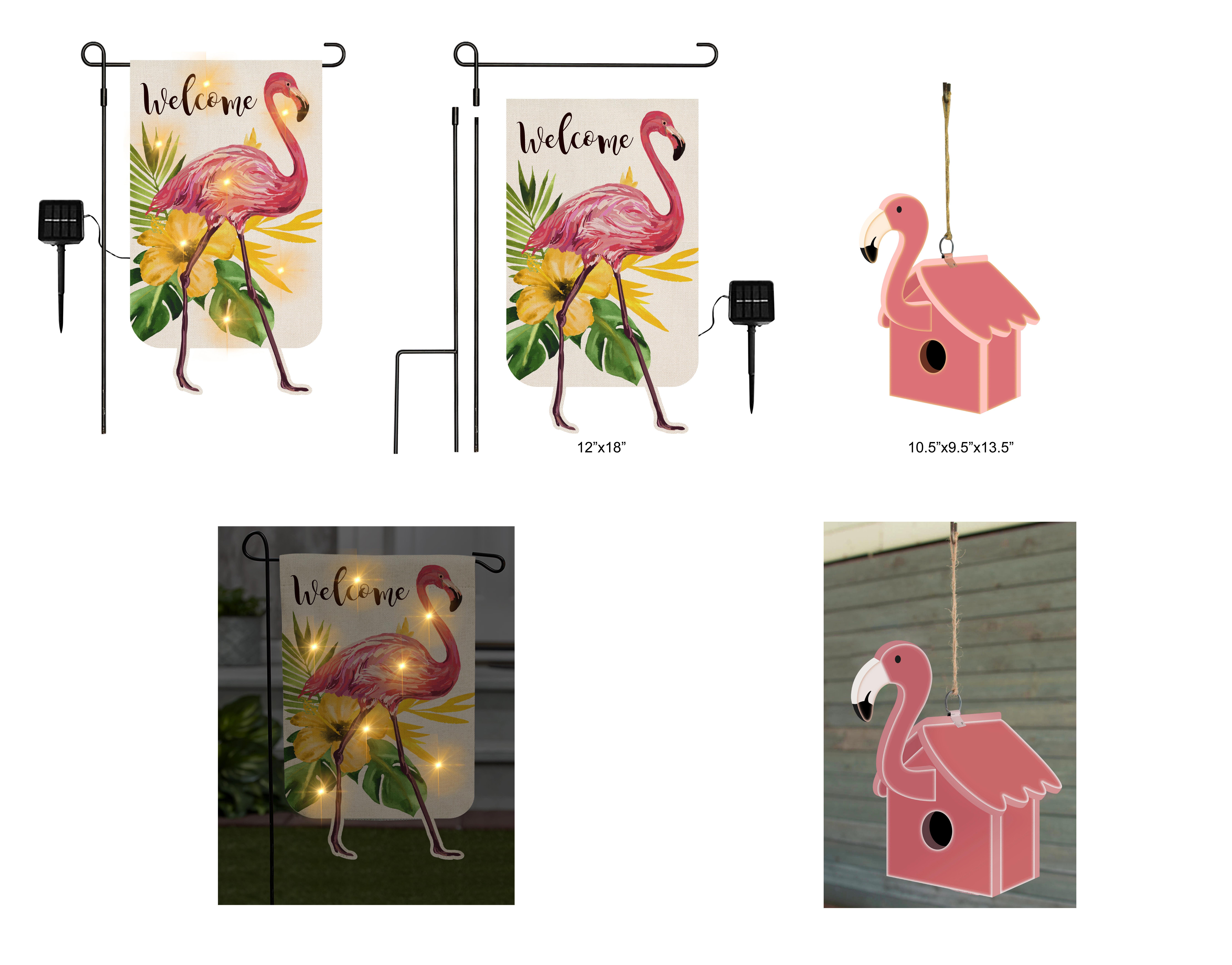 Solar Flamingo Flag
