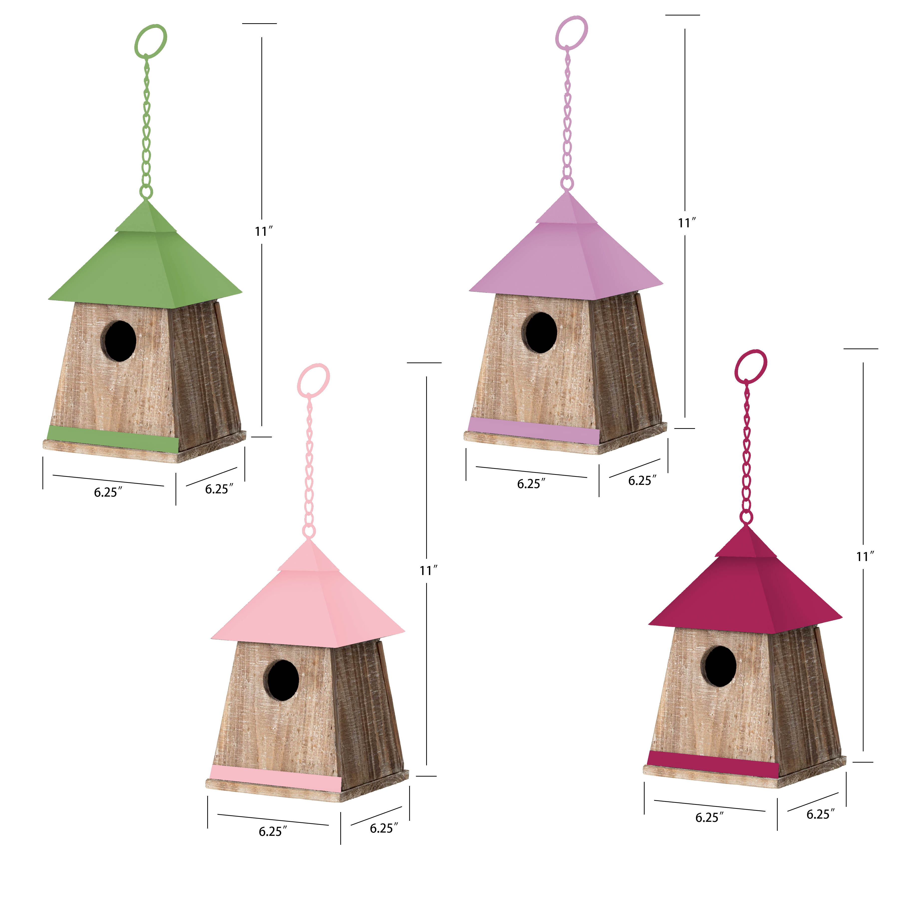 Outdoor Bird Houses Set of 4