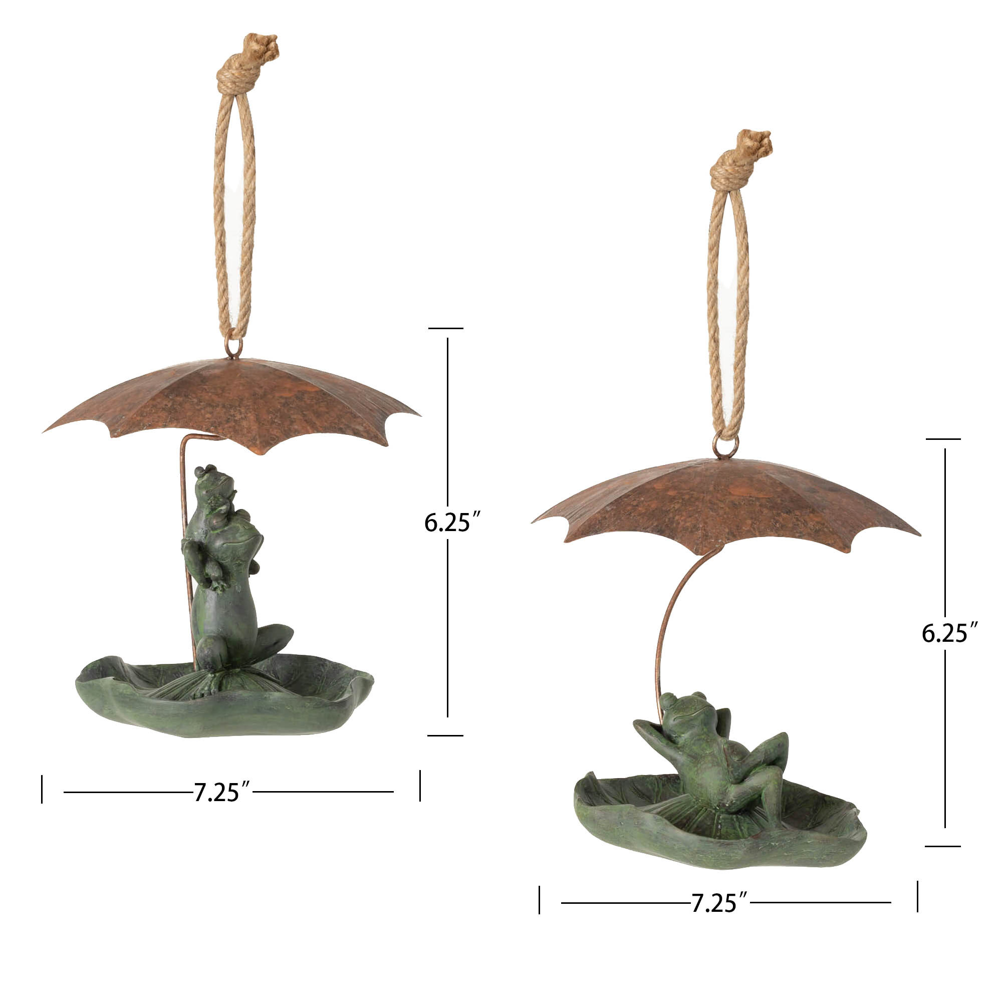 Rainy Day Frog Bird Feeders & Baths