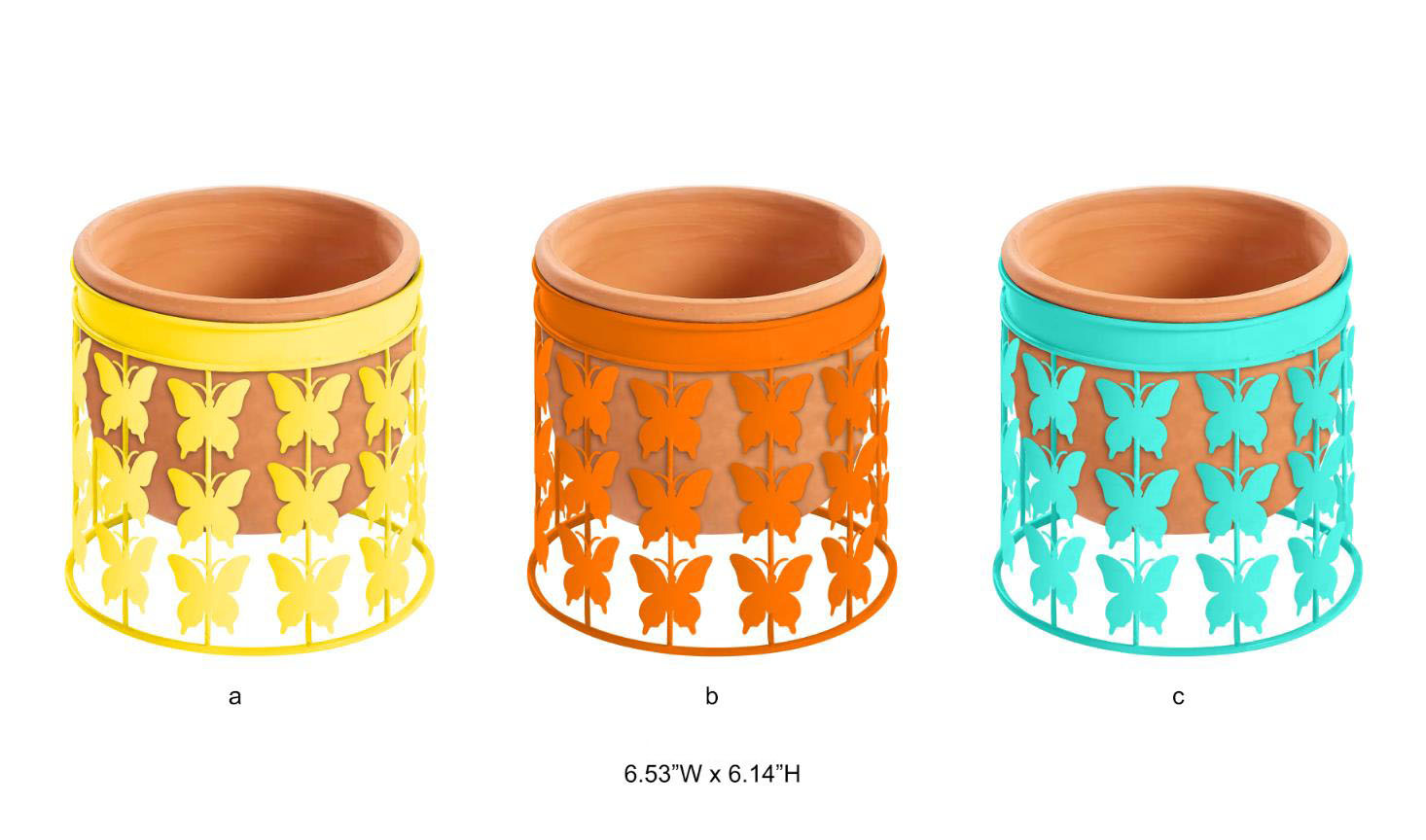 Planter with Butterflies in Different Colors