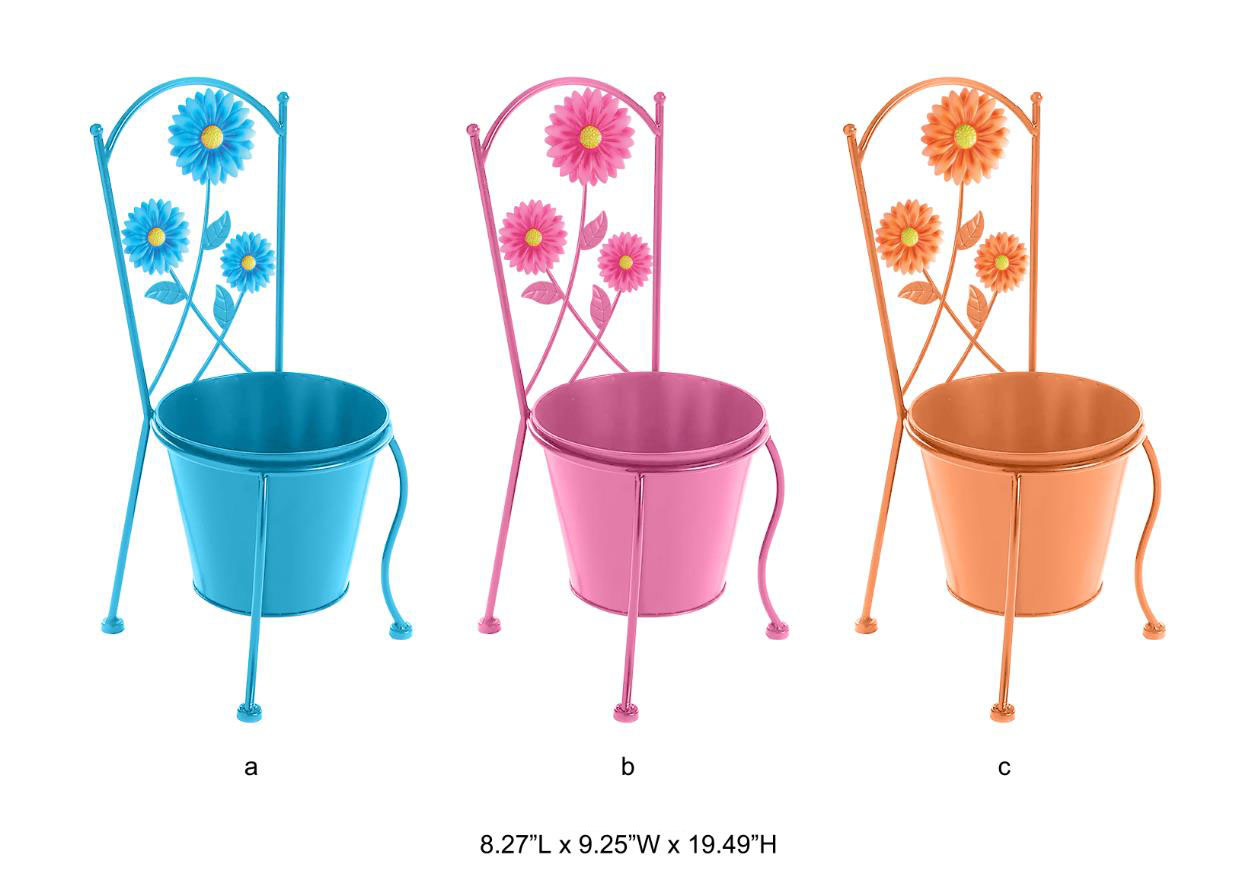 Chair-shaped Planter with Flower Element