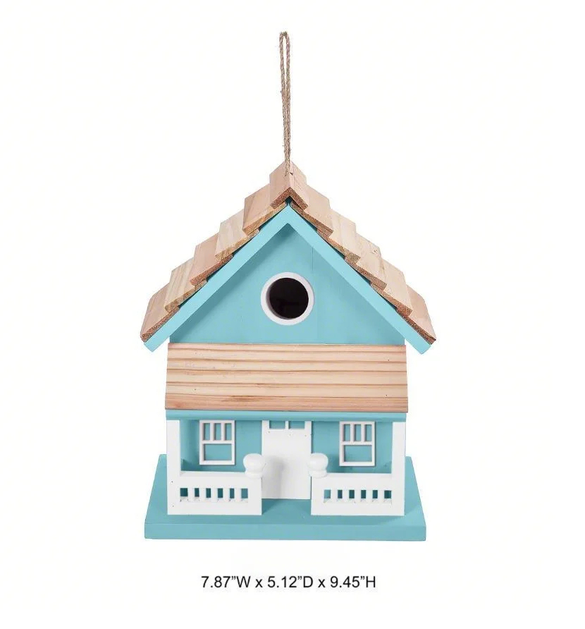 Blue Wooden Birdhouse