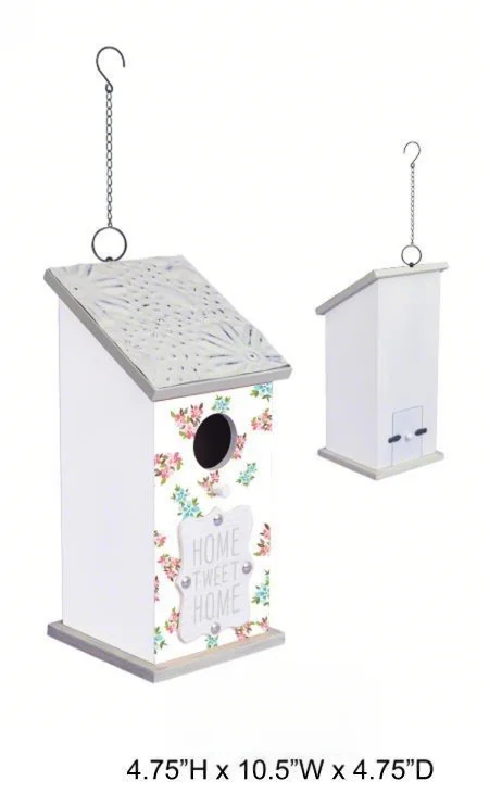 Outdoor Floral Birdhouse Wooden Garden Birdhouse Decorative Outdoor Birdhouse