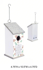 Outdoor Floral Birdhouse Wooden Garden Birdhouse Decorative Outdoor Birdhouse