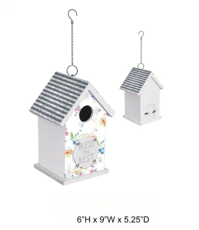 Outdoor Floral Birdhouse