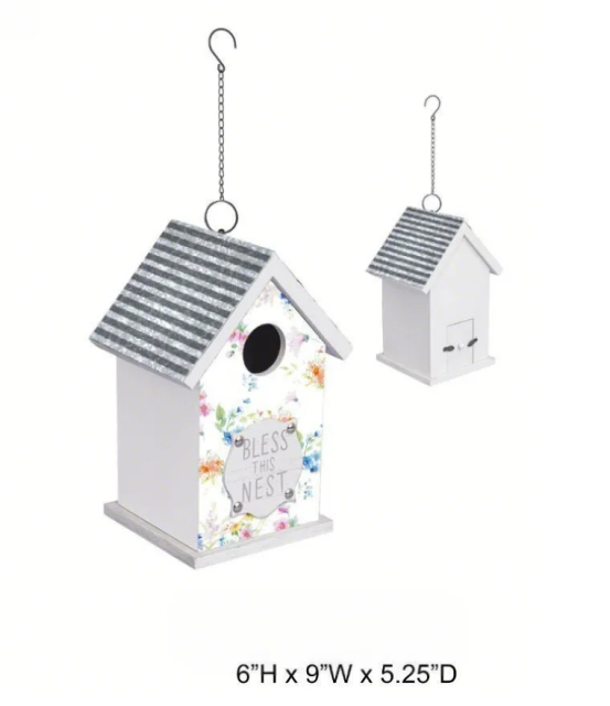 Outdoor Floral Birdhouse